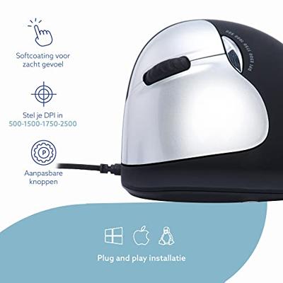 R-Go Tools R-Go HE Break Mouse, Ergonomische , Anti-RSI software, Groot (Handlengte boven 185mm), Li - thumbnail