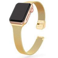 Milanese slim fit bandje - Goud - Geschikt voor Apple Watch 44mm / 45mm / 46mm / 49mm