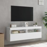 Tv-wandmeubels met LED-verlichting 2 st 60x30x40 cm wit - thumbnail