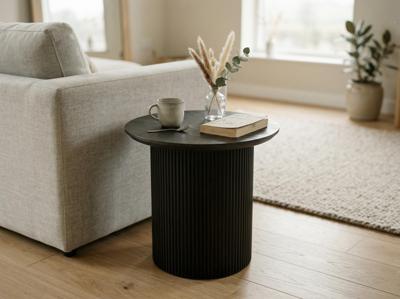 Ronde salontafel LARUSSO 50 cm donkerbruin