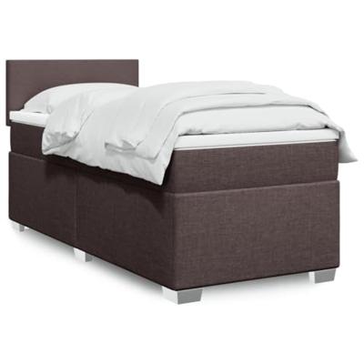 Boxspring met matras stof donkerbruin 80x200 cm