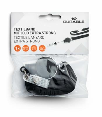 Durable textielkoord met afrolmechanisme Extra Strong, zwart Durable textielkoord met afrolmechanisme Extra Strong, zwart