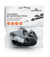 Durable textielkoord met afrolmechanisme Extra Strong, zwart - thumbnail