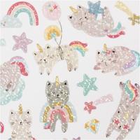 Creativ Company Stickers, unicorn katten, vel 15x16,5 cm, 1 vel - thumbnail