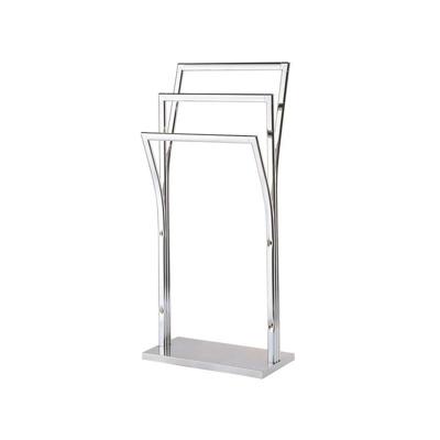 MSV Handdoeken ophangrek badkamer - zilver chroom metaal - 41 x 87 cm