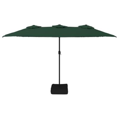 VidaXL Parasol dubbel dak met led 449x245 cm groen