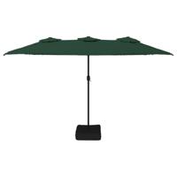 VidaXL Parasol dubbel dak met led 449x245 cm groen - thumbnail