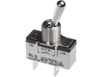 APEM 636NH/2 636NH/2 Tuimelschakelaar 250 V/AC 15 A 1x aan/aan Continu 1 stuk(s)