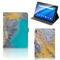 Lenovo Tab E10 Leuk Tablet hoesje Marble Blue Gold - thumbnail