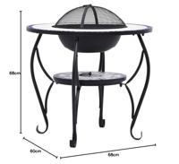 VidaXL Vuurtafel mozaïek 68 cm keramiek blauw en wit - thumbnail