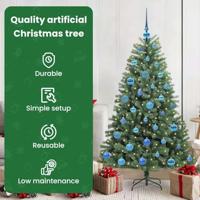 VidaXL Kunstmatige inklapbare kerstboom groen 150 cm pvc en metaal - thumbnail