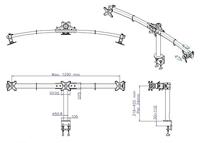 VALUE Drievoudige LCD-arm, tafelmontage, zwart - thumbnail
