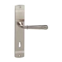 Deurkruk 1705 Emily op langschild sleutelgat 72mm nikkel mat - thumbnail