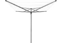 Brabantia essential droogmolen met kunststof bodemhuls 40 meter metallic grey - thumbnail