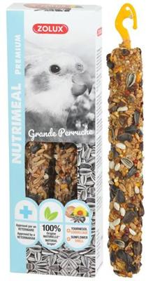 ZOLUX NUTRIMEAL STICK GROTE PARKIET / PAPEGAAI ZONNEBLOEMPITTEN 110 GR 3 ST ZOLUX NUTRIMEAL STICK GROTE PARKIET / PAPEGAAI ZONNEBLOEMPITTEN 110 GR 3 ST