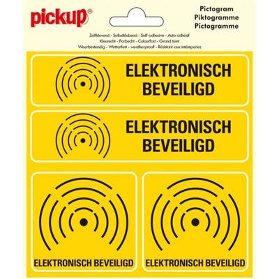 Sticker Elektronisch beveiligd - 150x150 mm 4 stuks.