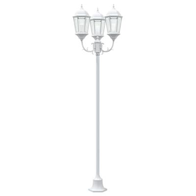 Tuin Lantaarnpaal Wit Aluminium en Glas