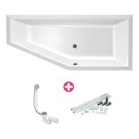 Ligbad Beterbad Xenz Society Compact Rechts 180x80x44 cm Gebroken Wit - thumbnail