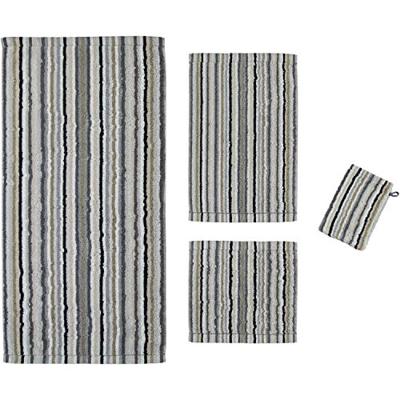 Cawö Cawo Lifestyle Streifen Badlaken 7048 Kiezelsteen-37 70x140