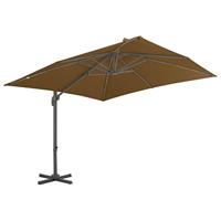 VidaXL Zweefparasol met aluminium paal 300x300 cm taupe - thumbnail