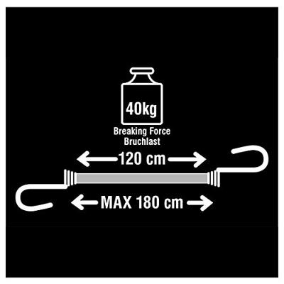 Masterlock Set of 2 bungees 120cm - colour : dark bluedouble reverse hook - 3017EURDAT