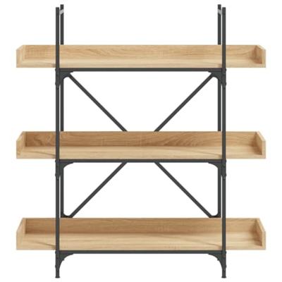 Boekenkast 3-laags 100x33x108,5 cm bewerkt hout sonoma eiken