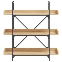 Boekenkast 3-laags 100x33x108,5 cm bewerkt hout sonoma eiken - thumbnail