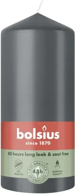 Bolsius stompkaars essentials 6.8x13cm stormy grey
