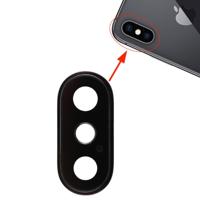 Terug van Bezel van de Camera met Lens Cover voor iPhone XS / XS Max (zwart) - thumbnail