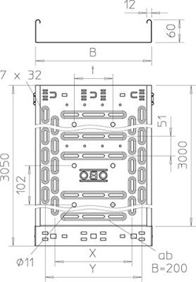 OBO Bettermann 6047654 Kabelgoot (l x b x h) 3 m x 300.00 mm x 60.00 mm 3 m