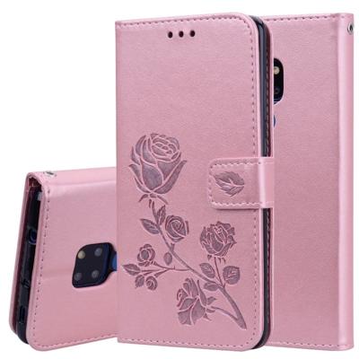 Rose reliëf horizontale Flip PU lederen draagtas voor Huawei mate 20 met houder & kaartsleuven & portemonnee (Rose goud) Rose reliëf horizontale Flip PU lederen draagtas voor Huawei mate 20 met houder & kaartsleuven & portemonnee (Rose goud)