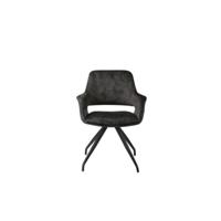 LivingFurn Eetkamerstoel 'Capp' Velvet, kleur Olive - thumbnail