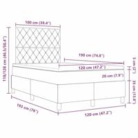 Boxspring bed met matras Donkergrijs 120 x 190 cm Fluweel - thumbnail