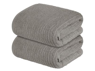 LIVARNO home 2 Handdoeken 100 x 50 cm (Lichtgrijs)