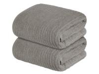 LIVARNO home 2 Handdoeken 100 x 50 cm (Lichtgrijs) - thumbnail