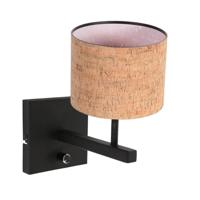 Steinhauer Zwarte wandlampStang met kurk kapje Ø20cm - 4352ZW - thumbnail