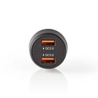Nedis CCQC600ABK Autolader 3,0 A 2x Usb (qc 3.0) Zwart - thumbnail