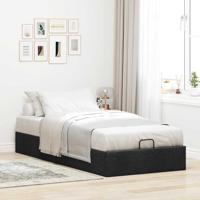 Bedframe zonder matras 90x200 cm stof zwart - thumbnail