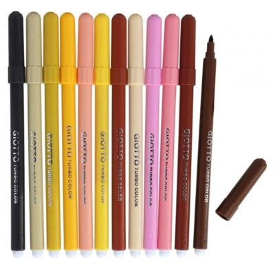 Viltstift Giotto Turbo Color Skin Tones set à 12 kleuren Viltstift Giotto Turbo Color Skin Tones set à 12 kleuren