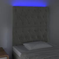 Hoofdbord LED 144x7x118/128 cm fluweel lichtgrijs - thumbnail