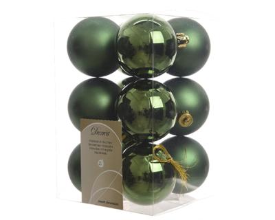 12 Kerstballen plastic glans-mat diameter 6cm Dennen groen KSD - Ksd 12 Kerstballen plastic glans-mat diameter 6cm Dennen groen KSD - Ksd