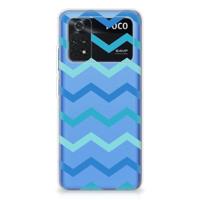 Xiaomi Poco M4 Pro 4G | TPU bumper | Zigzag Blauw - thumbnail