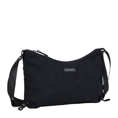 New Rebels Ribbi Rose Schoudertas 6.1L Ribstof Polyester - Comfortabele dagelijkse crossbody - Zwart