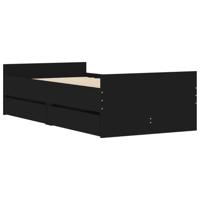 Bedframe met lades zwart 90x200 cm - thumbnail