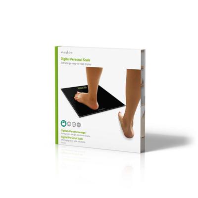 Nedis PESC500BK Personenweegschaal Digitaal Zwart Gehard Glas Max. 150 Kg