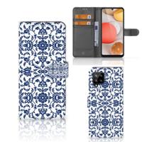 Samsung Galaxy A42 5G Hoesje Flower Blue - thumbnail