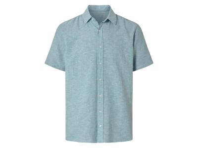 esmara Men Linnen heren overhemd (Turquoise, M (39/40))