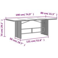 7-delige Tuinset met kussens poly rattan bruin - thumbnail