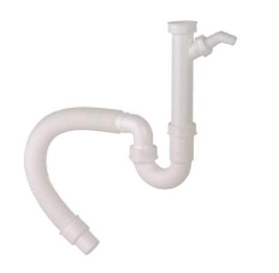 Kirchhoff Kunststof flexibele spoelbak buisvormige sifon, wit, 1 1/2" Í x DN 40/50 mm, met 3/4" apparaataansluiting - 98836548