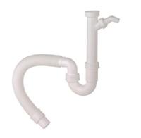 Kirchhoff Kunststof flexibele spoelbak buisvormige sifon, wit, 1 1/2" Í x DN 40/50 mm, met 3/4" apparaataansluiting - 98836548 - thumbnail